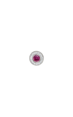 Kelly Waters Platinum Finish Sterling Silver Micropave Round Ruby Necklace Charm BL2300CH7S