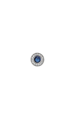 Kelly Waters Platinum Finish Sterling Silver Micropave Round Sapphire Necklace Charm BL2300CH9S