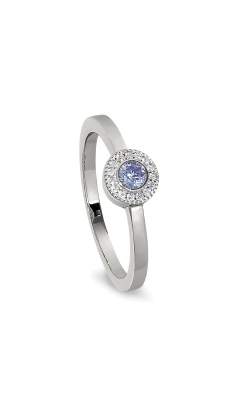 Kelly Waters Platinum Finish Sterling Silver Micropave Round Light Amethyst Ring  BL2300R-7S-6