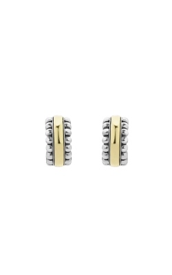 Lagos Sterling Silver and 18k Yellow Gold Small Fluted Hoop Earrings 01-80831-S