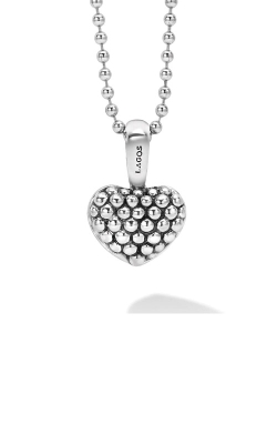 Lagos Sterling Silver Signature Caviar Beaded Heart Necklace 07-80204-M