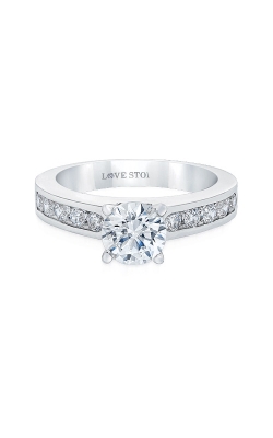 Love Story 14k White Gold 3/8ctw Diamond Semi Mount Ring 67211D-14KW-1/2