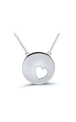 Matchers Sterling Silver Open Heart Disc Necklace 2465040007W