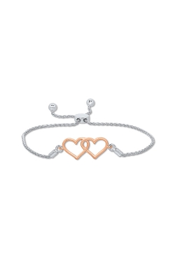 Matchers Sterling Silver and Pink Interlocking Hearts Bracelet 2316060007P
