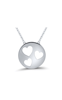 Matchers Sterling Silver Open Heart Disc Necklace 2465060007W