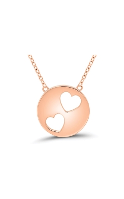 Matchers Pink Open Hearts Disc Necklace 2465050007P - FINAL SALE