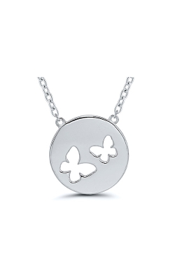 Matchers Sterling Silver Open Butterfly Disc Necklace 2464910007W