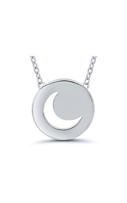 Matchers Sterling Silver Open Moon Disc Necklace 2465070007W