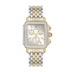 MICHELE Deco Two-Tone High Shine Diamond Bezel Watch MWW06A000805