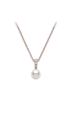 Mikimoto Morning Dew Akoya Cultured Pearl Pendant 18K Rose Gold PPA403DZ