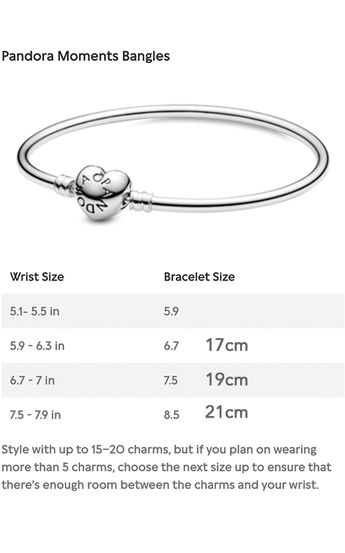 Silver Bracelet with Pandora Rose Heart Clasp - 17cm