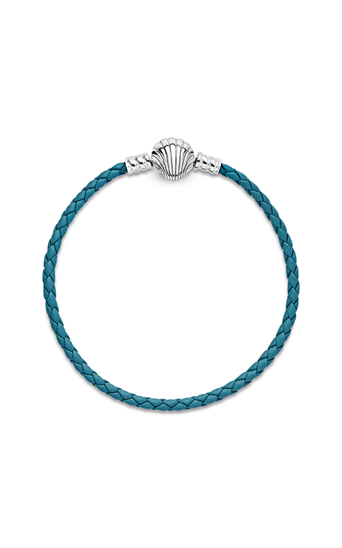 Pandora Moments Seashell Clasp Turquoise Braided Leather Bracelet  598951C01-S2