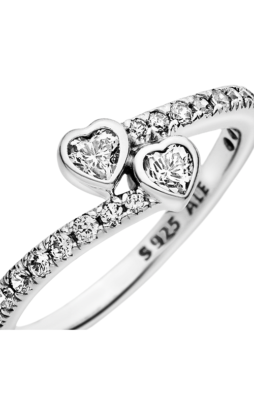 Double Heart Sparkling Ring - Pandora Shine