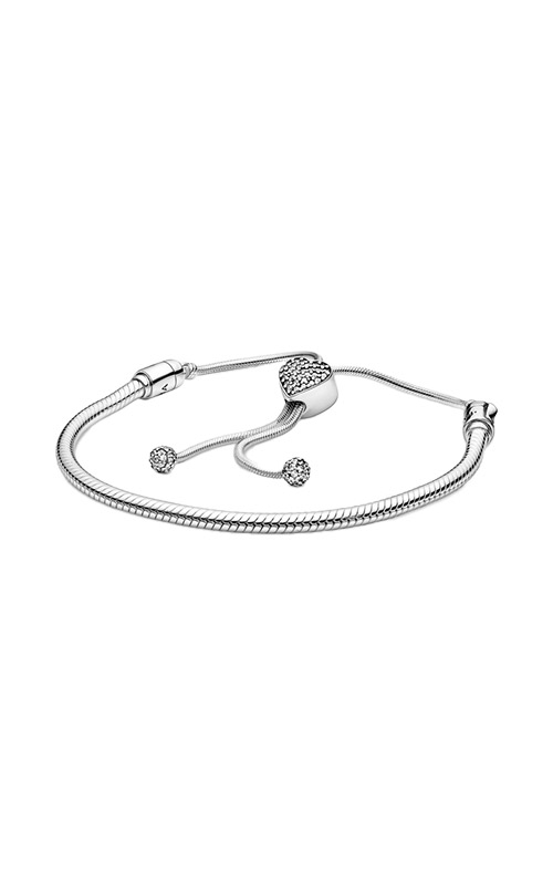 Pandora Moments Heart Closure Snake Chain Bracelet 599539C00-16