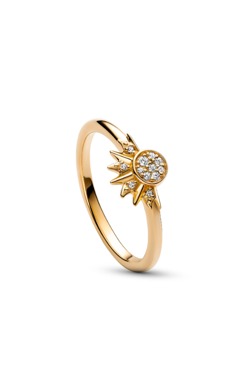 Celestial Sparkling Star Solitaire Ring, Sterling silver