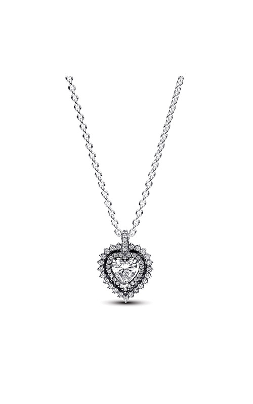 Double Heart Pendant Sparkling Collier Necklace | PANDORA