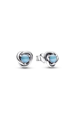 Turquoise Blue Eternity Circle Stud Earrings 292335C02