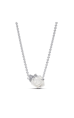 Pandora White Rose in Bloom Collier Necklace 393206C01-45