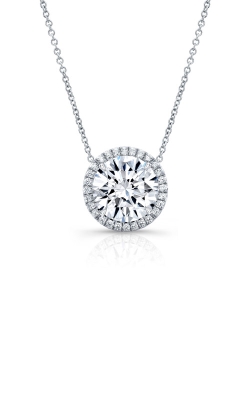 Rahaminov Diamonds 18k White Gold 1.62ctw Round Diamond Halo Necklace NK-7866