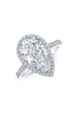 Rahaminov Diamonds Platinum 4.42 ctw Pear Halo Engagement Ring FL-3629