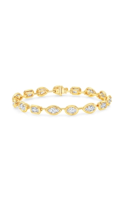 Rahaminov Diamonds 18k Yellow Gold 7.55 ctw Multi Shape Diamond Bezel Set Station Bracelet BR-2458