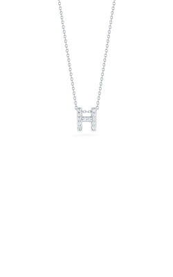 Roberto Coin 18k White Gold .06ctw Diamond Initial H Necklace 001634AWCHXH