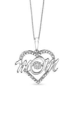 Rhythm of Love Sterling Silver Diamond Mom Heart Necklace ROL1054-SSWD