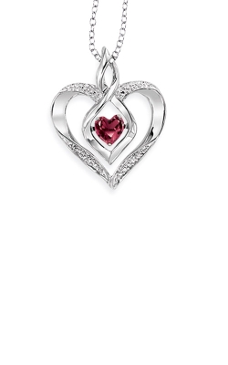 Rhythm of Love Sterling Silver Ruby Heart Pendant ROL1165R