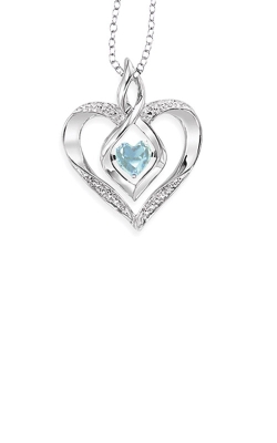 Rhythm of Love Sterling Silver Aquamarine Heart Pendant ROL1165A