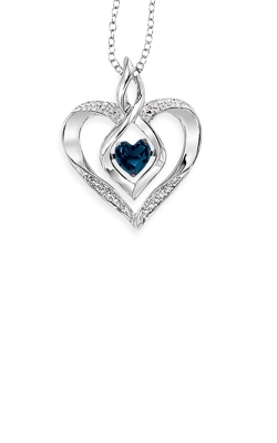 Rhythm of Love Sterling Silver Blue Sapphire Heart Pendant ROL1165S