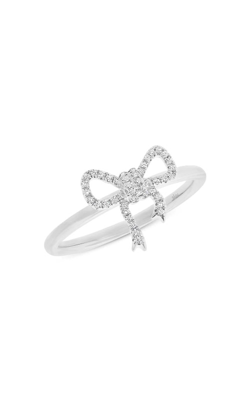 Classic Style 10 Karat White Gold Pave Diamond Ribbon Ring R92-10KWGD |  Caravaggio Jewelry