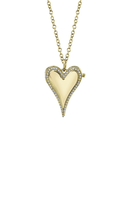 Yellow Gold Diamond Heart Lock Necklace