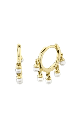 Shy Creation 14k Yellow Gold Cultured Pearl Huggie Earrings SC55021892