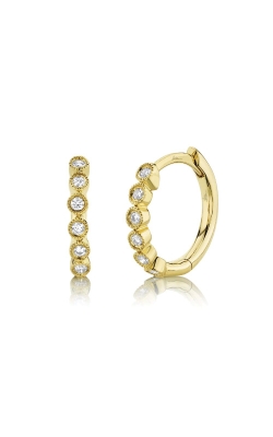 Shy Creation 14k Yellow Gold .11ctw Diamond Huggie Earrings SC55006356