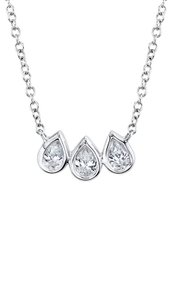 Shy Creation 14k White Gold 17'' .25ctw Diamond Pear Necklace SC55019757