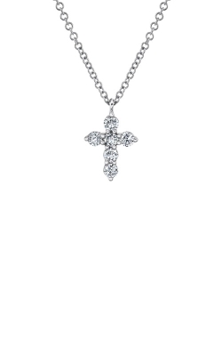 Shy Creation 14k White Gold .25ctw Diamond Cross Necklace SC55021393