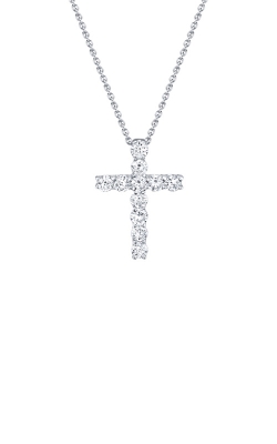 Shy Creation 14k White Gold .32ctw Diamond Cross Necklace SC37215657