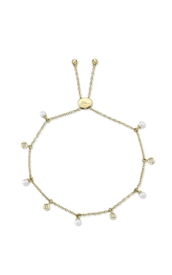 Shy Creation 14k Yellow Gold .04ct Diamond and Freshwater Pearl Bolo Bracelet SC55021029