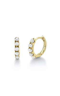 Shy Creation 14k Yellow Gold Cultured Pearl Huggie Earrings SC55011457