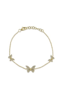 Shy Creation 14k Yellow Gold .30ctw Diamond Pave Butterfly Bracelet SC55020620