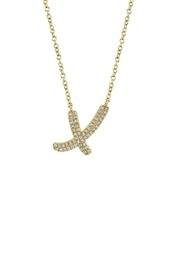 Shy Creation 14k Yellow Gold .10ctw Diamond Pave X Necklace SC55020687