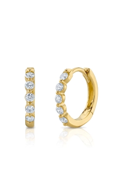 Shy Creation 14k Yellow Gold .24ctw Diamond Huggie Earrings SC55023230