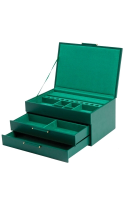 Wolf Sophia Forest Green Jewelry Box With Drawers 392012