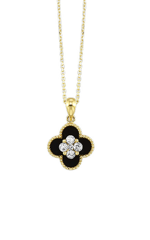 9ct Yellow Gold Black Onyx Clover Ring