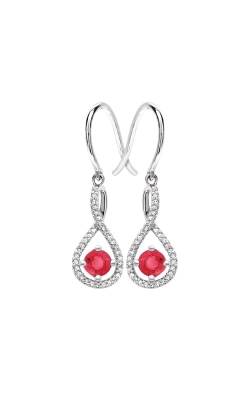 Albert's Sterling Silver Diamond Ruby Earrings E6232-RUBY-SS