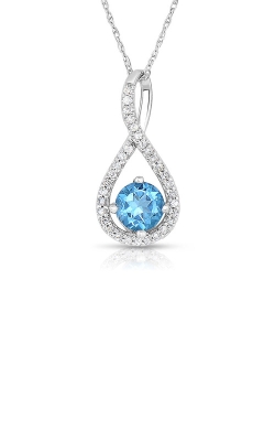 Albert's Sterling Silver Diamond Blue Topaz Necklace P2718-BLTPZ-SS