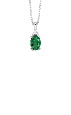 Albert's 10k White Gold .50ctw Emerald and Diamond Necklace FP4023-1WDE