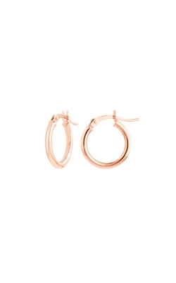 Albert`s 14k Rose Gold Round Tube Hoop Earrings TM001734-14K