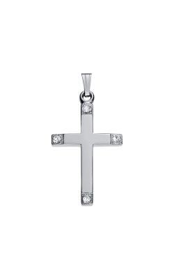 Albert's Sterling Silver Crystal Cross on 18'' Chain C337