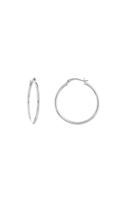 Albert`s 14k White Gold 2x30mm Round Tube Hoop Earrings TM001737-14B